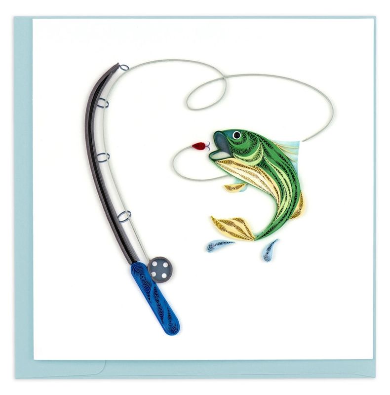 QUILLED GREETING CARD GONE FISHING