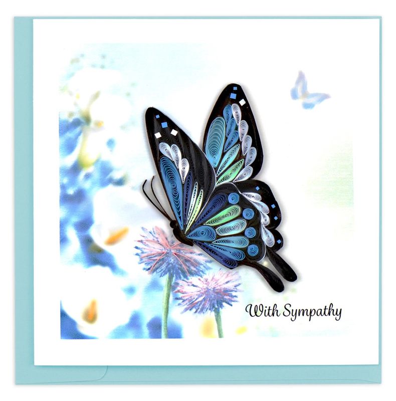 QUILLED GREETING CARD SYMPATHY BUTTERFLY