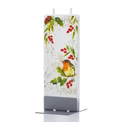 FLATYZ SEASONAL- HAND CRAFTED ARTIST CANDLE CHRISTMAS BIRD ON BRANCH