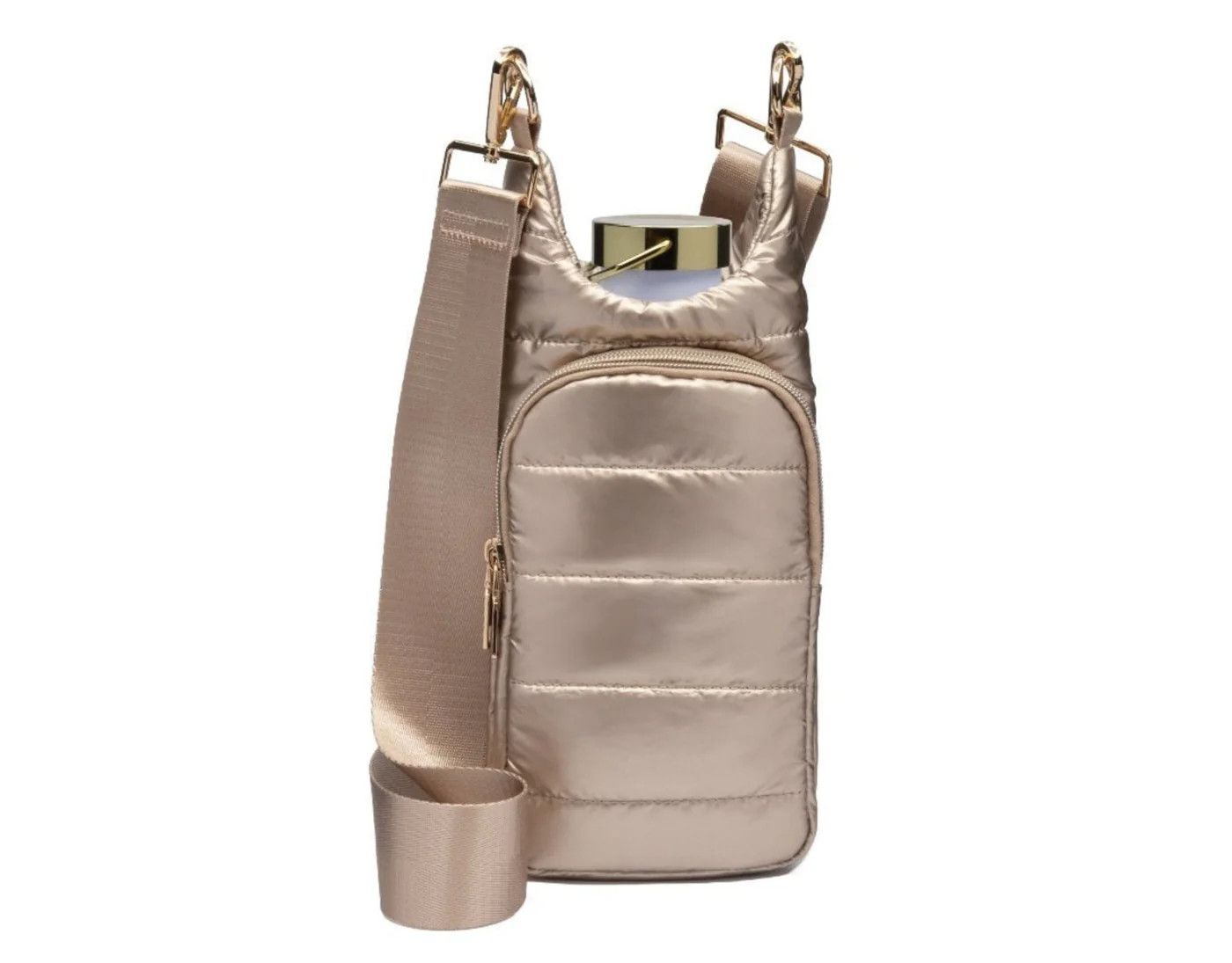 GOLD SHINY HYDROBAG WITH SOLID MATCHING STRAP