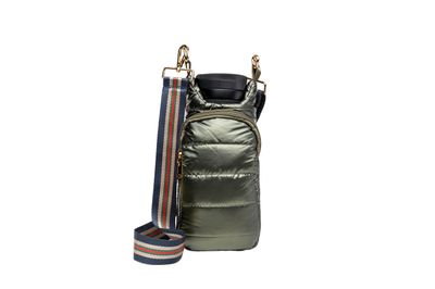 Navy/Tan/Green/Red Striped Strap with Gold Hardware
