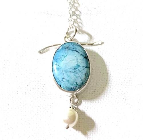 SP STONE &amp; PEARL PENDANT &amp; CHAIN PURE WATERS
