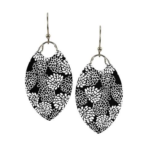 Black/White Duet Tapered Oval Earring