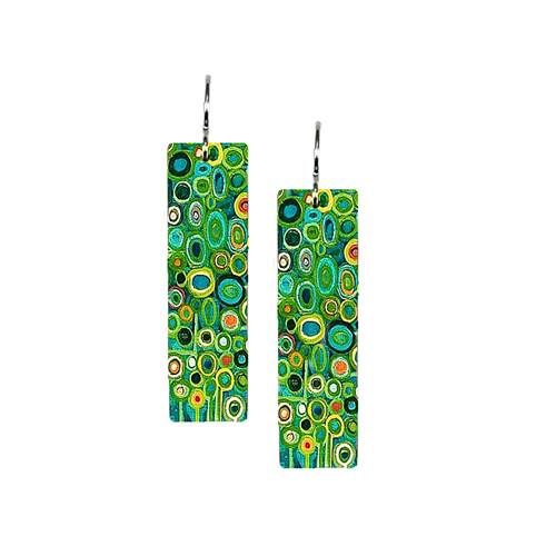 Jigsaw Dot Long Rect Earrings