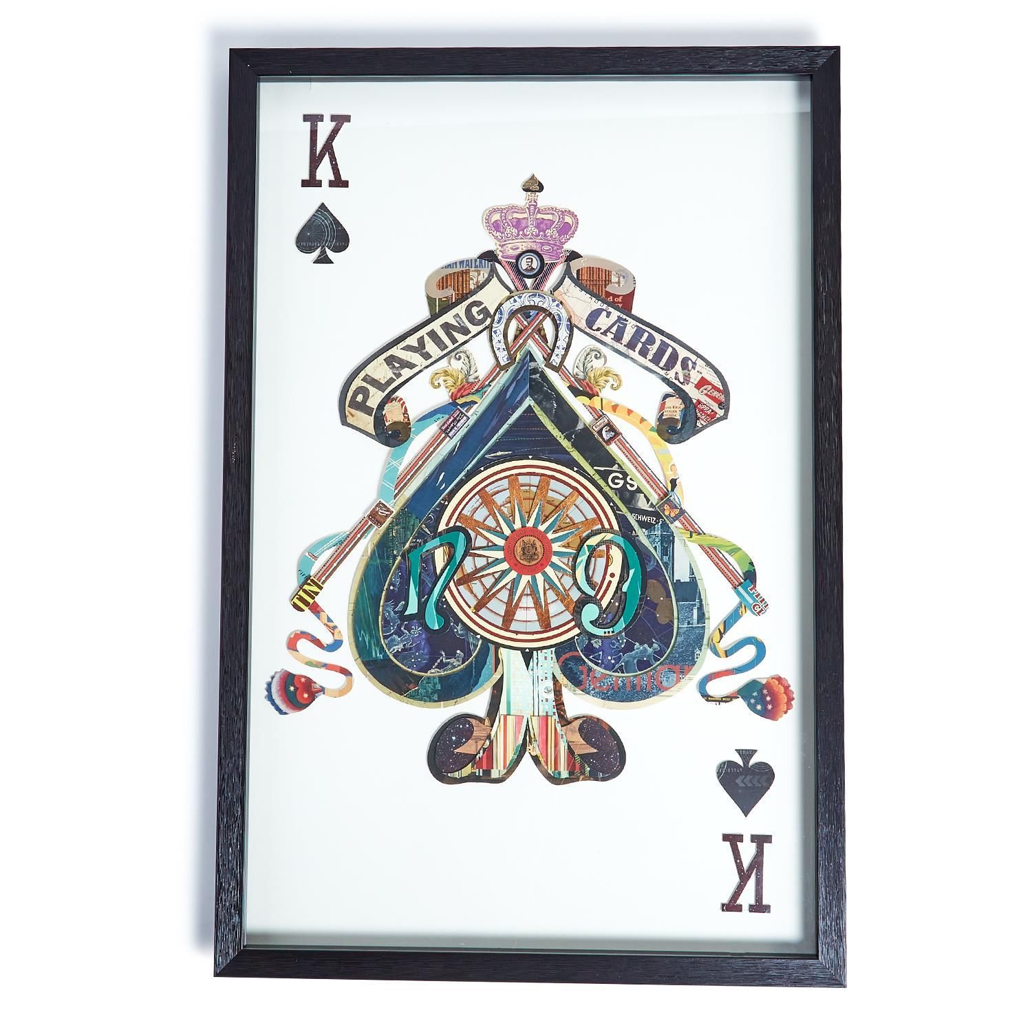 Playing Card Paper Collage Wall Art - King