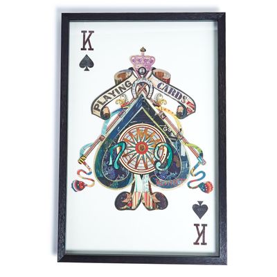 Playing Card Paper Collage Wall Art - King