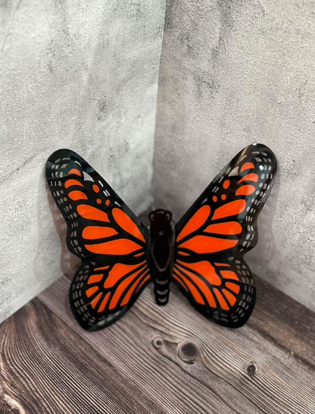 Screen Printed Butterfly -, Color: Orange, Size: 10&quot;