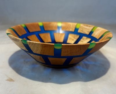 DAVID BOWL - MAHOGANY WOOD &amp; RESIN 7.5" X 2.25"