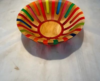 DAVID BOWL - MAHOGANY WOOD &amp; RESIN 7.25&quot; X 2.62&quot;