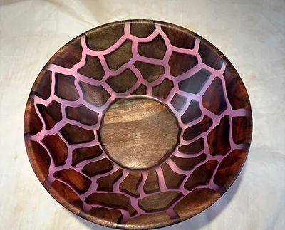 DAVID BOWL - ALBIZIA WOOD &amp; RESIN 11&quot; X 4.25&quot;