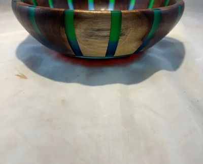 DAVID BOWL - ALBIZIA WOOD &amp; RESIN 9" X 3"