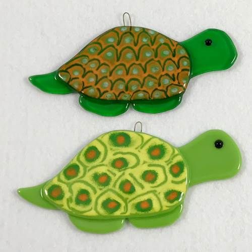 Fused Glass Turtle Suncatcher