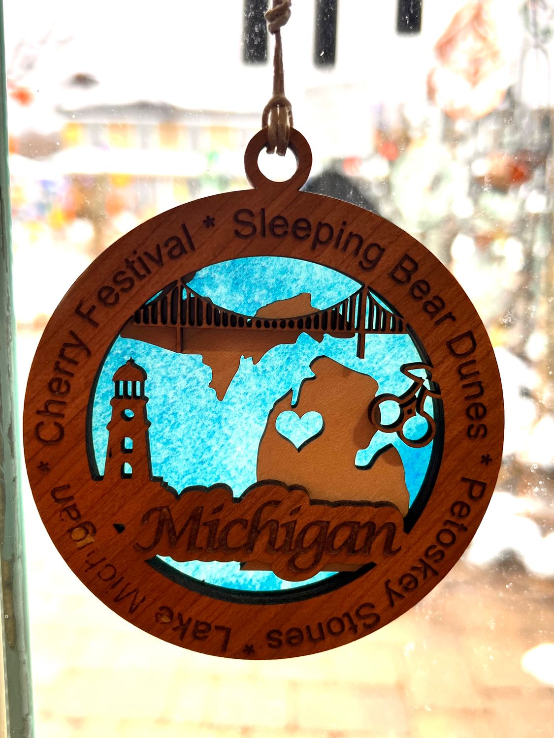 SMALL WOOD SUNCATCHER - MICHIGAN