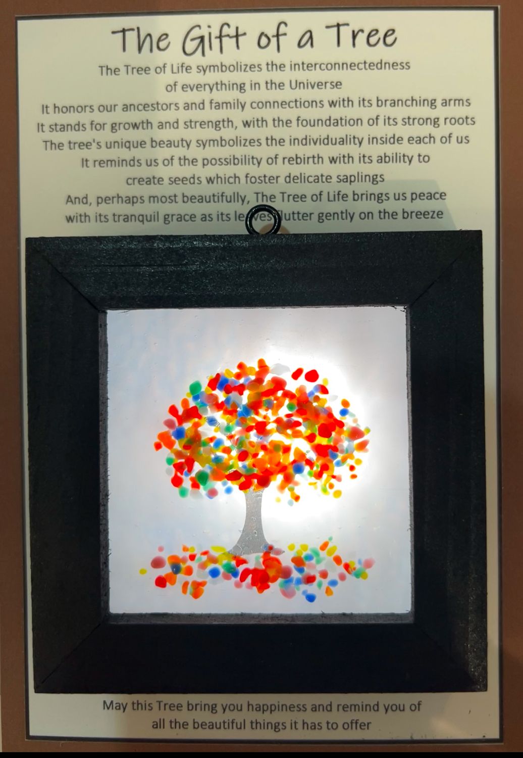 THE GIFT OF A TREE - FRAMED GLASS TREE