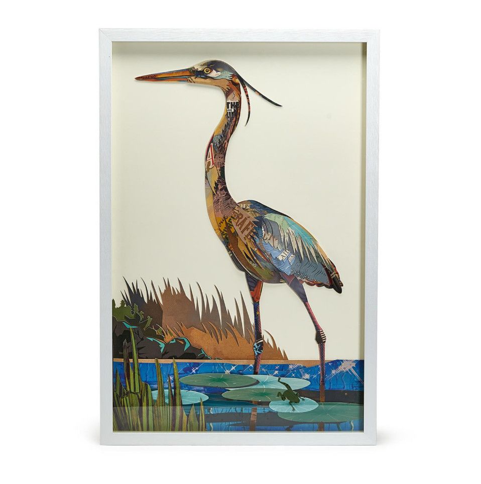 CRANE PAPER COLLAGE WALL ART, Style: FACE LEFT