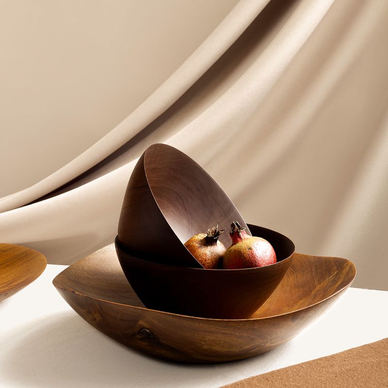 Shallow Wave Bowl -Mahogany