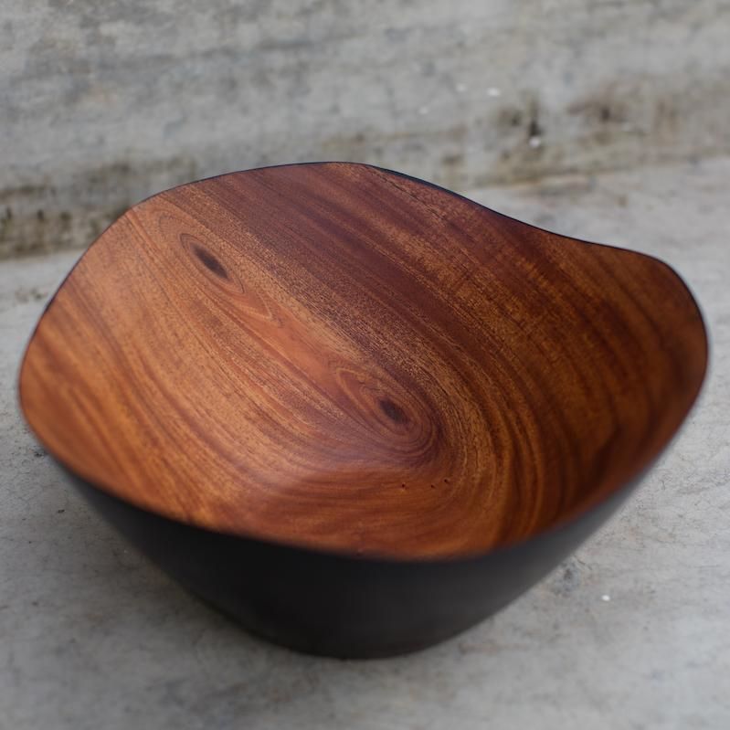 Large Wave Bowl-Mahogany Charred
