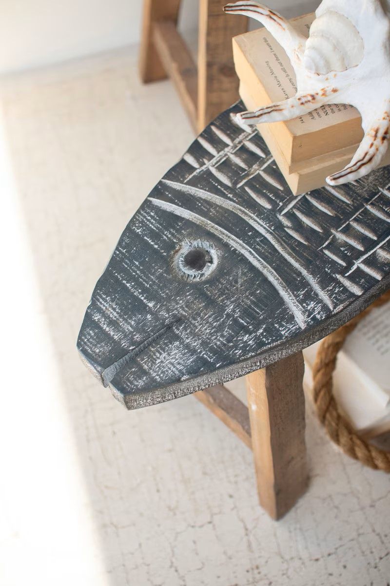WOODEN FISH STOOL SMALL