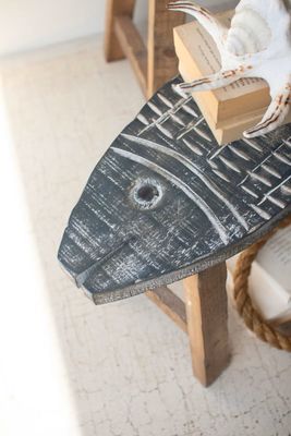 WOODEN FISH STOOL SMALL