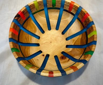 DAVID BOWL - MAHOGANY WOOD &amp; RESIN 8.12&quot; X 3.37&quot;