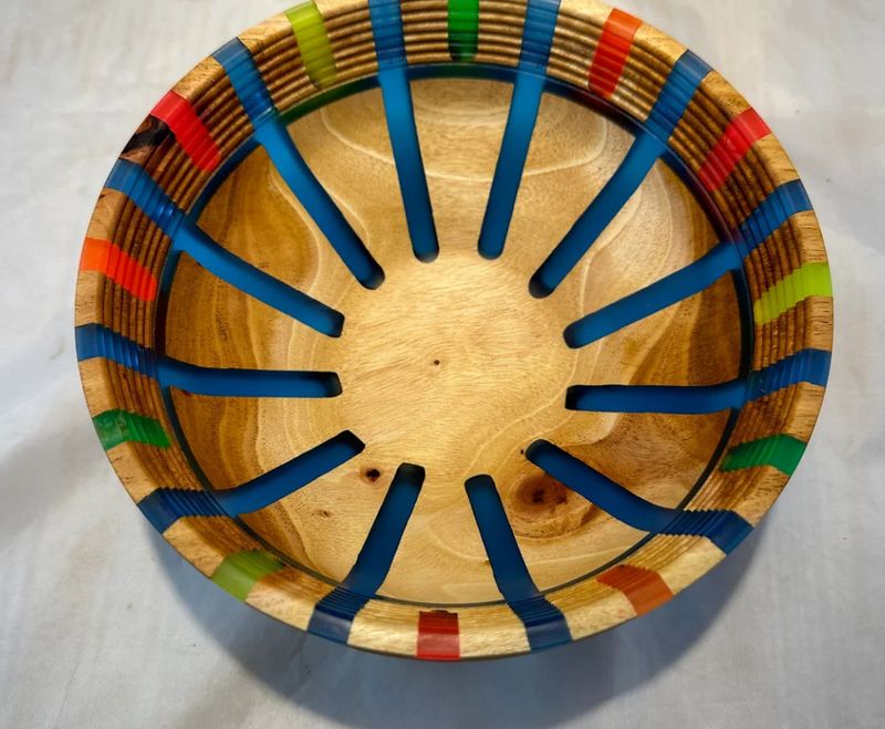 DAVID BOWL - MAHOGANY WOOD &amp; RESIN 8.12" X 3.37"