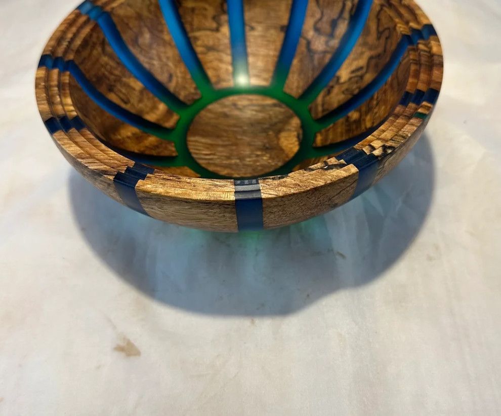 DAVID BOWL - MANGO WOOD &amp; RESIN 7.62&quot; X 3.12&quot;