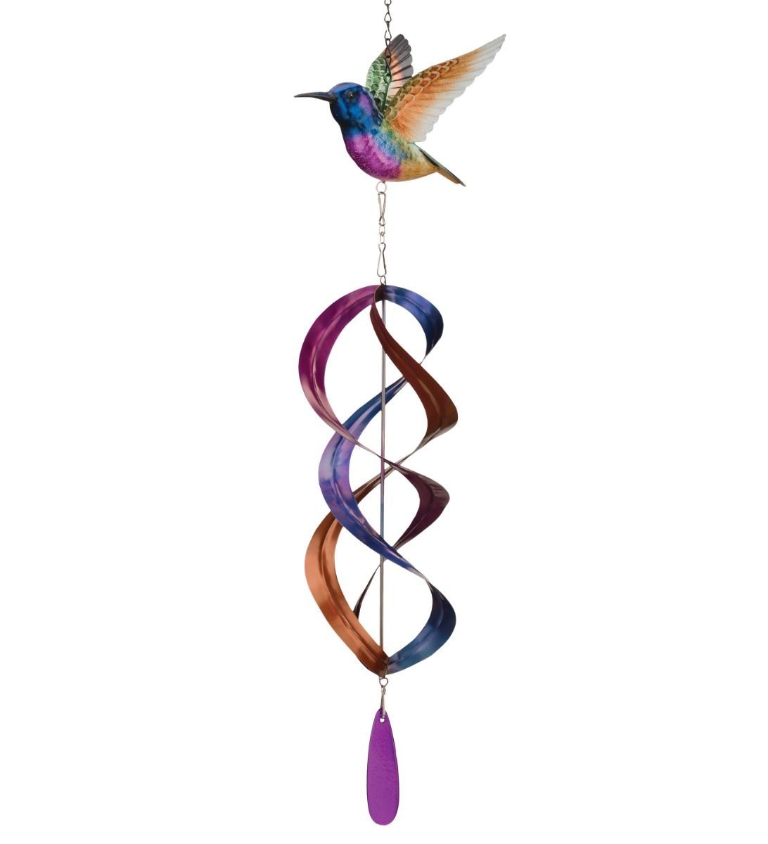 Hanging Wind Spinner - Purple Coronet Hummingbird