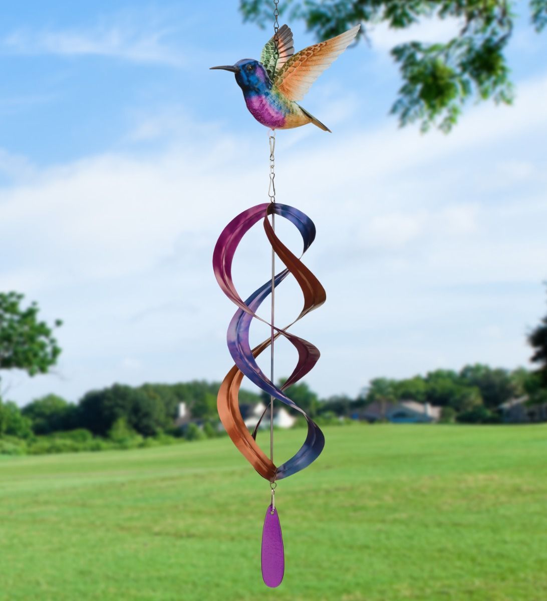 Hanging Wind Spinner - Purple Coronet Hummingbird