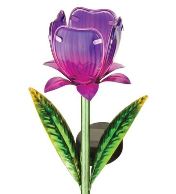 MINI SOLAR GARDEN STAKE - PURPLE TULIP