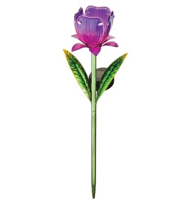 MINI SOLAR GARDEN STAKE - PURPLE TULIP