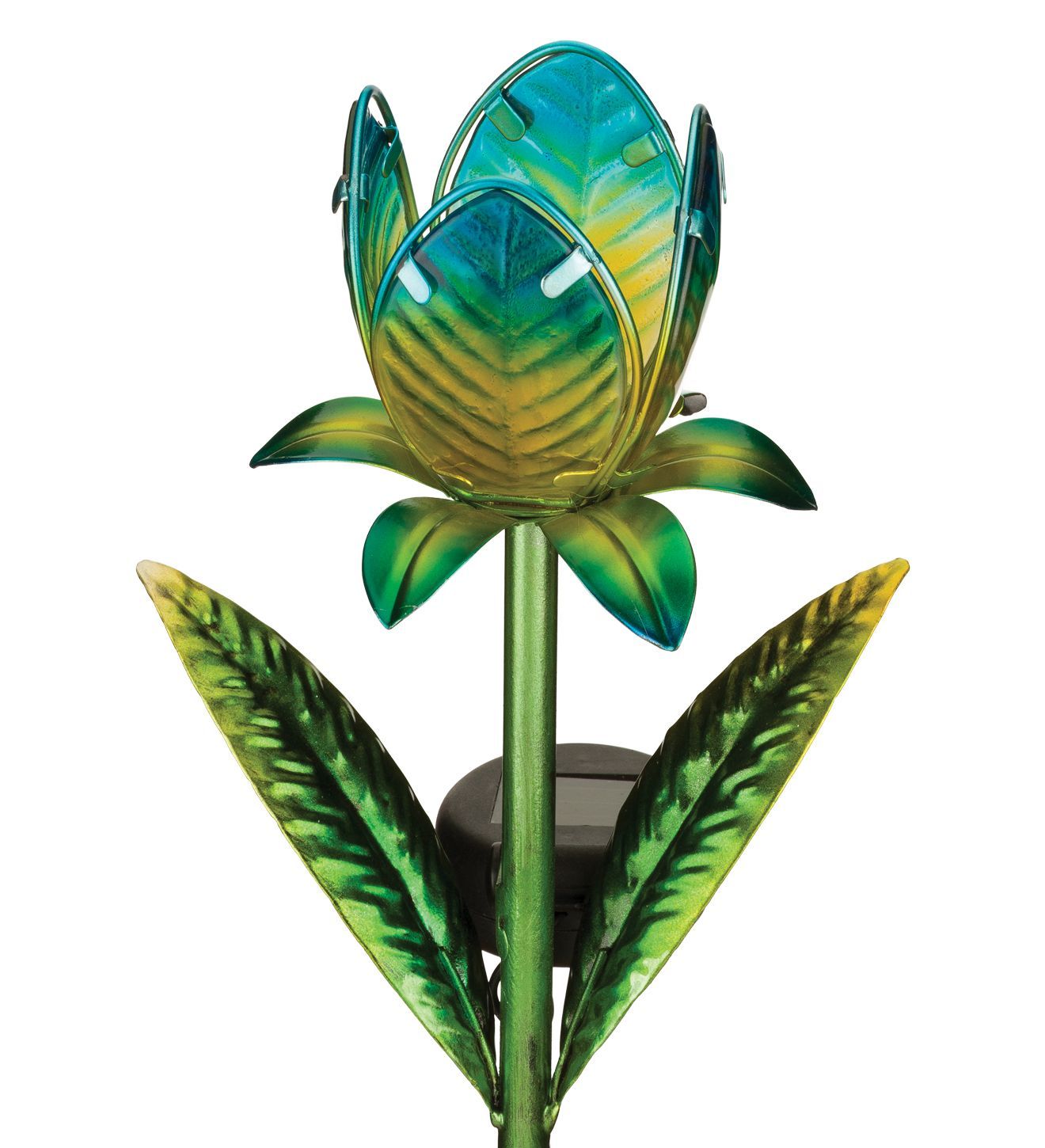 MINI SOLAR GARDEN STAKE - BLUE TULIP | SOLAR GLASS FLOWER LIGHT