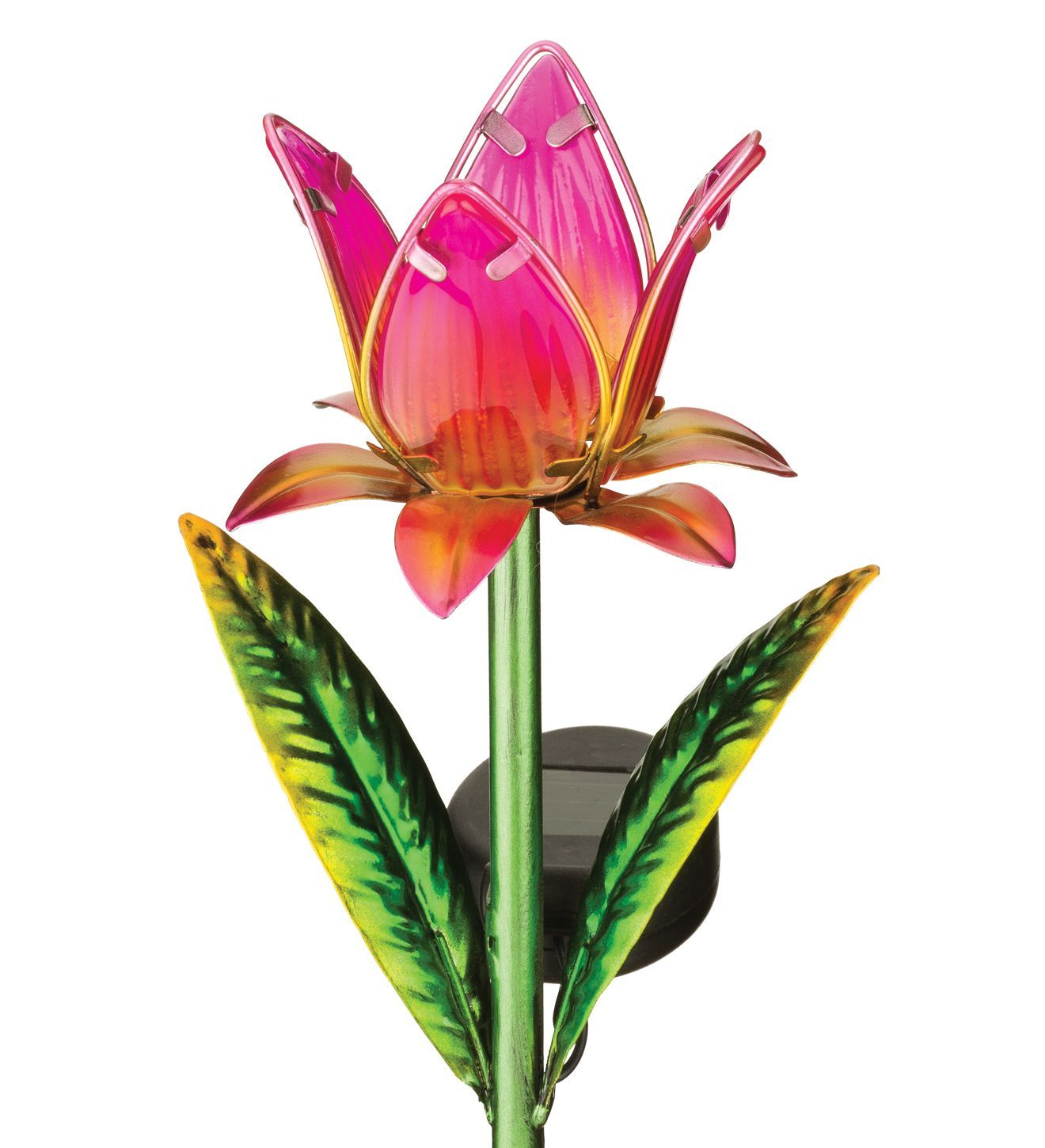 MIINI SOLAR GARDEN STAKE - PINK TULIP