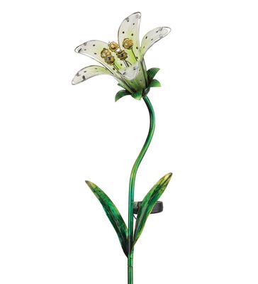 SOLAR TIGER LILY GARDEN STAKE - WHITE