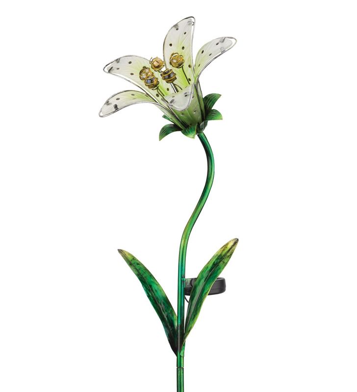 SOLAR TIGER LILY GARDEN STAKE - WHITE
