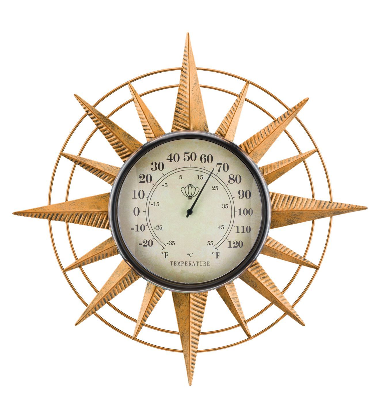 THERMOMETER WALL DECOR - COMPASS STYLE