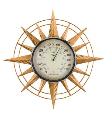 THERMOMETER WALL DECOR - COMPASS STYLE