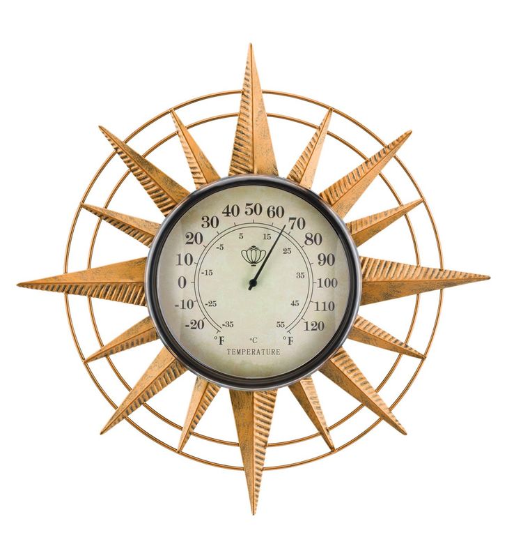 THERMOMETER WALL DECOR - COMPASS STYLE