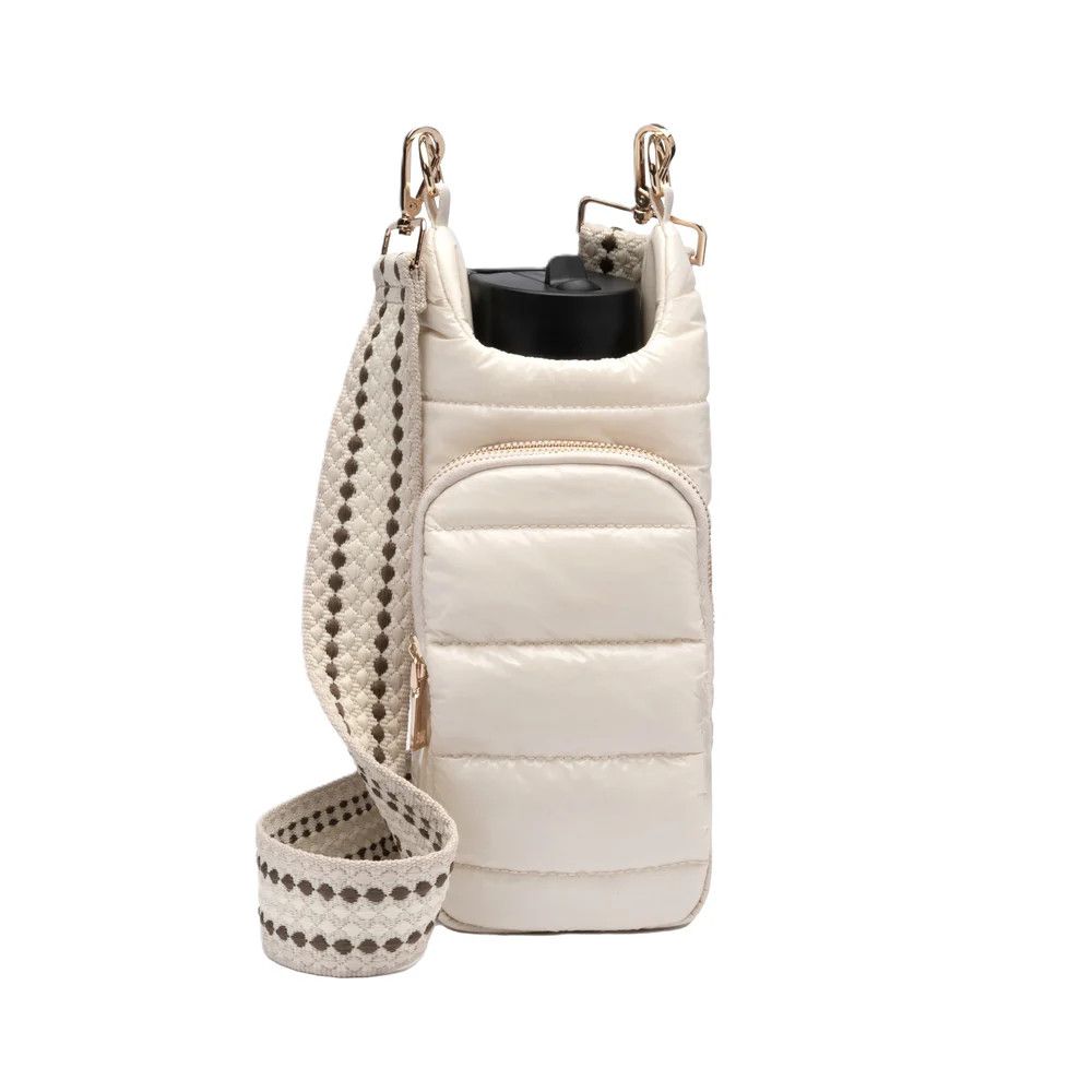 IVORY GLOSSY HYDROBAG W/  LIGHT PATTERNED STRAP