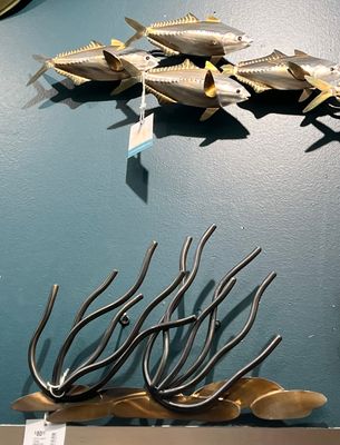 SOFT CORAL BRANCHES SMALL METAL WALL SCULPTURE