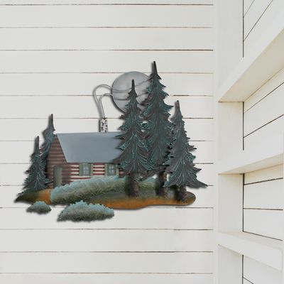 Cabin in the Woods Metal Wall Art