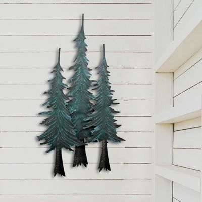 PINE TREES METAL WALL SCULPTURE
