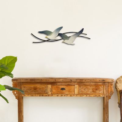 SEAGULLS PAIR METAL WALL SCULPTURE