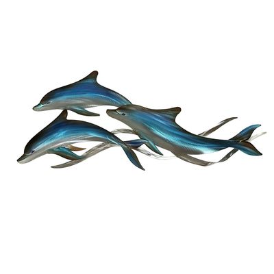 DOLPHINS TRIO METAL WALL SCULPTURE CO173