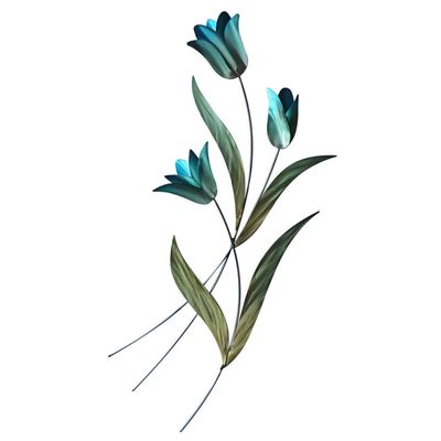 BLUE TULIP BOUQUET METAL WALL ART - SINGLE RIGHT