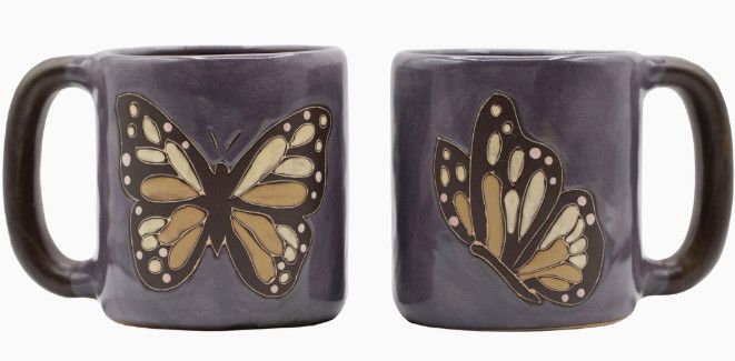 MARA STONEWARE MONARCH BUTTERFLY MUG