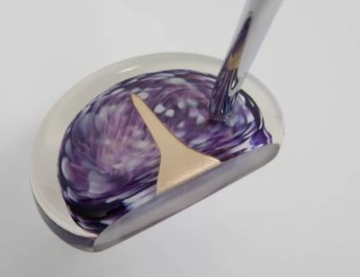 MALLET STYLE GLASS PUTTER - PURPLE GALAXY LEFT 33