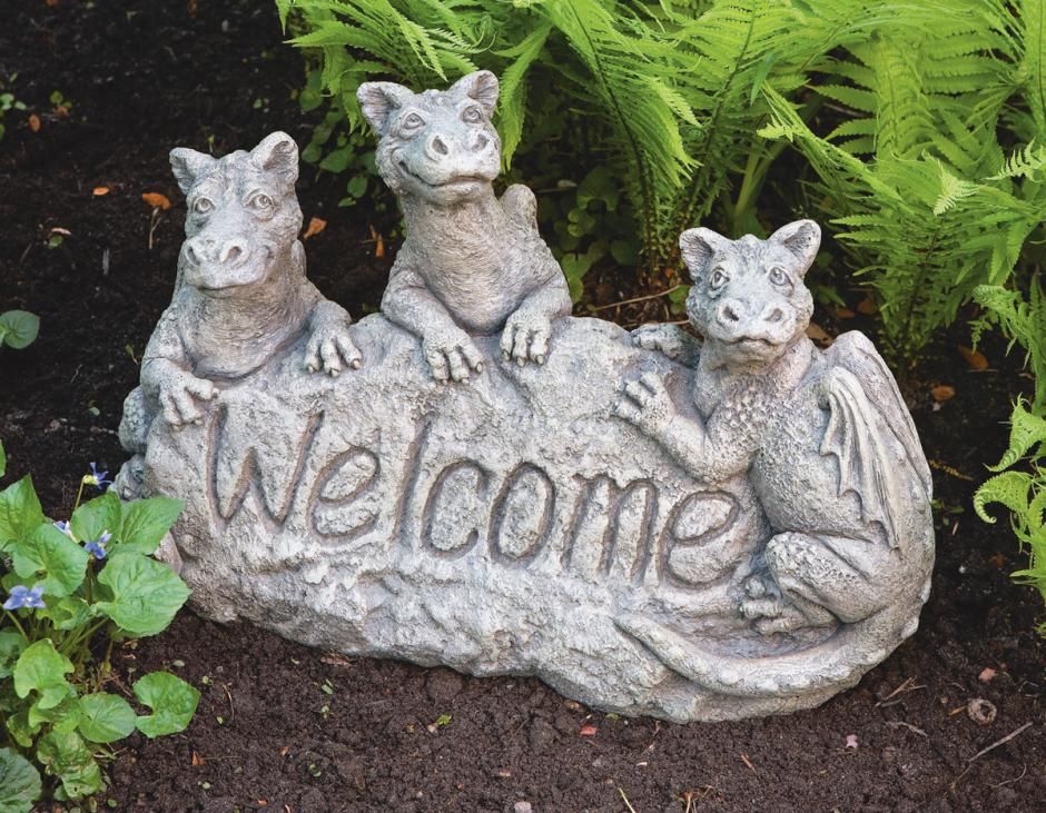 5040 WELCOME DRAGONS IN CLASSIC STERLING WOODS STONE FINISH