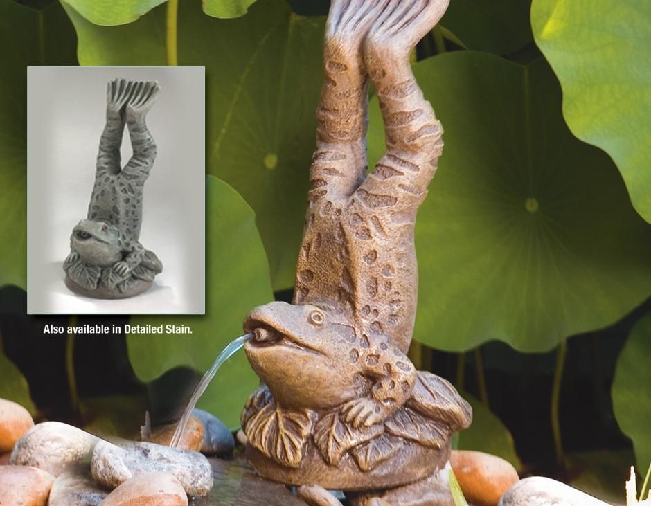 HANDSTAND FROG - PLUMBED IN CLASSIC CLIFF PATINA FINISH