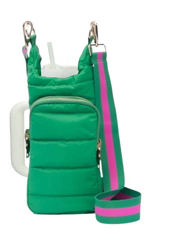 Hydrobag HANDLE -Kelly Green with Pink and Green Striped Strap