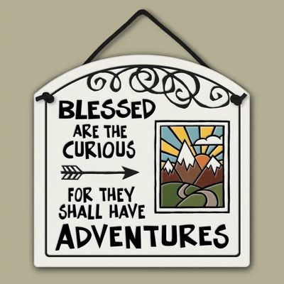 1290 BLESSED ARE CURIOUS - HANGING WALL PLAQUE